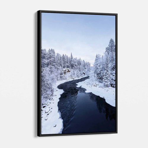 White Winter River Wall Art Canvas 2750