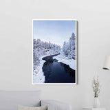White Winter River Wall Art Canvas 2750