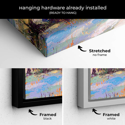 Multi Color Winter Road to Woods Wall Art Canvas 2598