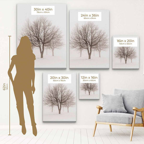 White Winter Tree Wall Art Canvas 3022