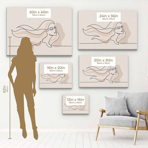 Pink Woman Wall Art Canvas 3214