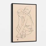 Beige Women Wall Art Canvas 0517