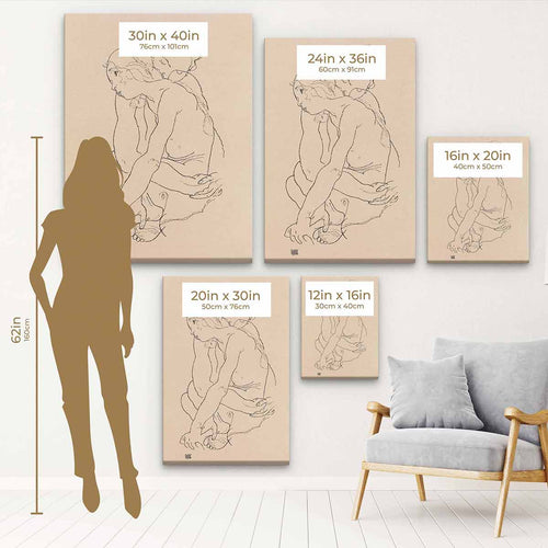 Beige Women Wall Art Canvas 0517