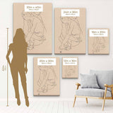 Beige Women Wall Art Canvas 0517
