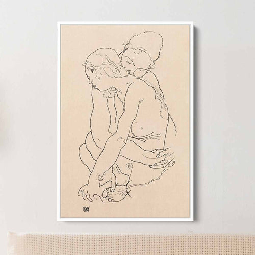 Beige Women Wall Art Canvas 0517