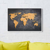 Black World Map Wall Art Canvas 6976