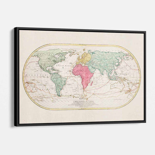 Multi Color World map Wall Art Canvas 1996