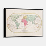 Multi Color World map Wall Art Canvas 1996