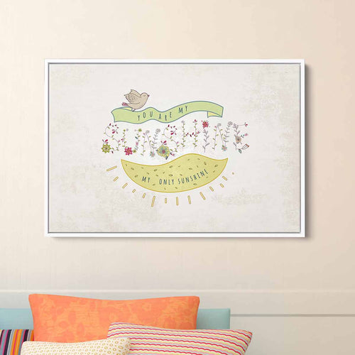Multi Color You Are My Only Sunshine Wall Art Canvas 5936