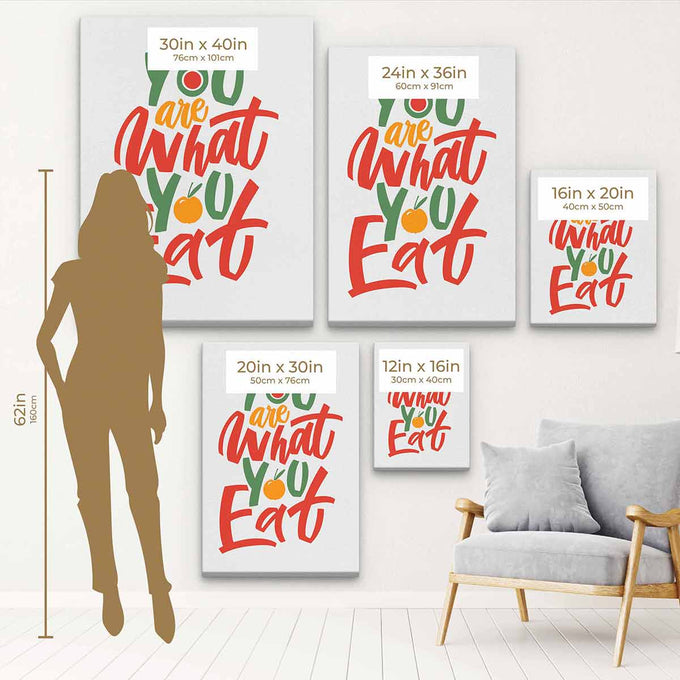 Multi Color You Are What You Eat Wall Art Canvas 4550