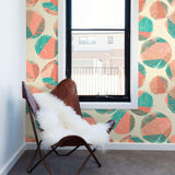 Beige and Green Geometric Teens Peel and Stick Removable Wallpaper