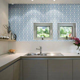 Blue Circles Geometric Peel and Stick Removable Wallpaper
