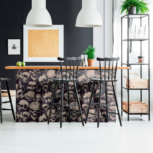Black and Tan Skulls Teens Peel and Stick Removable Wallpaper