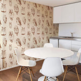 Brown and Tan Bird Animal Peel and Stick Removable Wallpaper