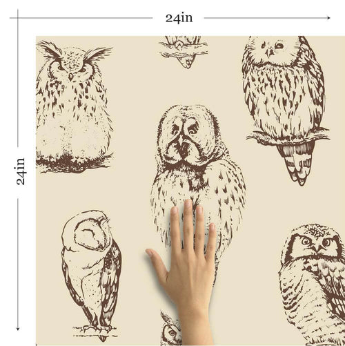 Brown and Tan Bird Animal Peel and Stick Removable Wallpaper