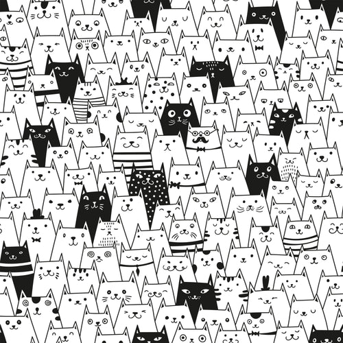 Black and White Geometric Animal Peel and Stick Removable Wallpaper