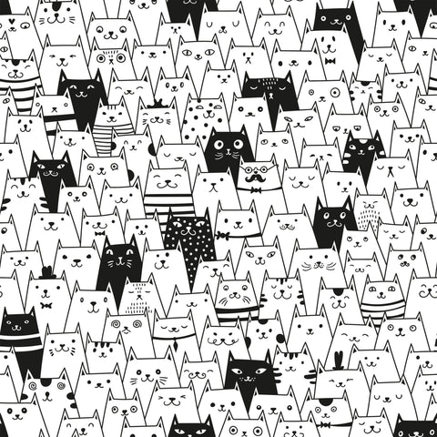 Black and White Geometric Animal Peel and Stick Removable Wallpaper