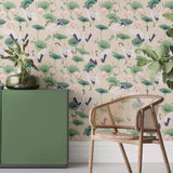 Green Botanical Peel and Stick Removable Wallpaper