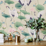 Green Botanical Peel and Stick Removable Wallpaper