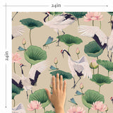 Green Botanical Peel and Stick Removable Wallpaper