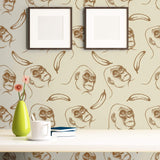 Brown Gorilla Animal Removable Wallpaper 8514| Walls By Me