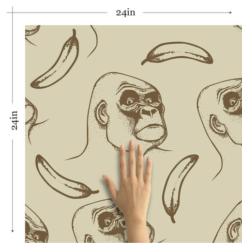 Brown Gorilla Animal Removable Wallpaper 8514| Walls By Me
