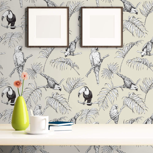 White Bird Animal Peel and Stick Removable Wallpaper