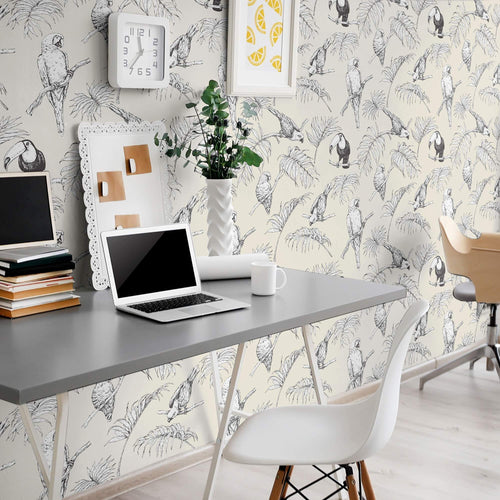 White Bird Animal Peel and Stick Removable Wallpaper