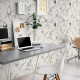 White Bird Animal Peel and Stick Removable Wallpaper