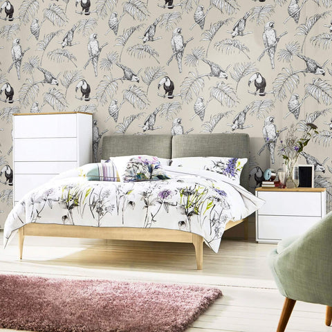 White Bird Animal Peel and Stick Removable Wallpaper