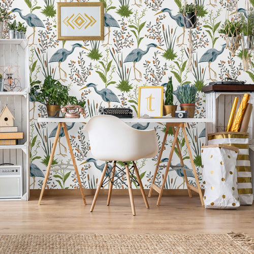 Blue Bird Animal Peel and Stick: Removable Wallpaper