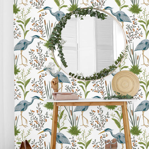 Blue Bird Animal Peel and Stick Removable Wallpaper
