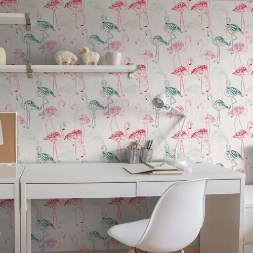 Red and Purple Bird Animal Removable Wallpaper 0143| Walls By Me