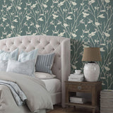 Grey Bird Animal Peel and Stick Removable Wallpaper