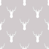 Grey Reindeer Peel and Stick Removable Wallpaper