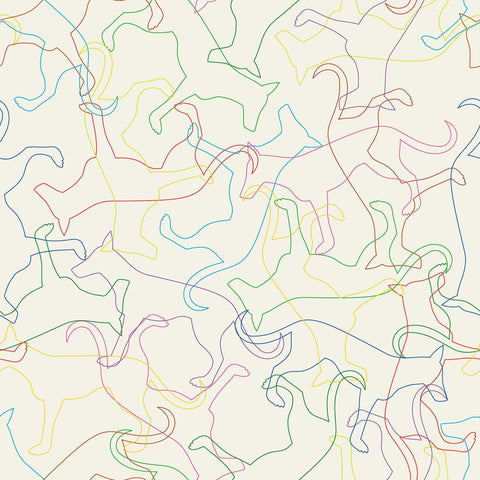 Off White Lines Animal Removable Wallpaper 4342| Walls By Me