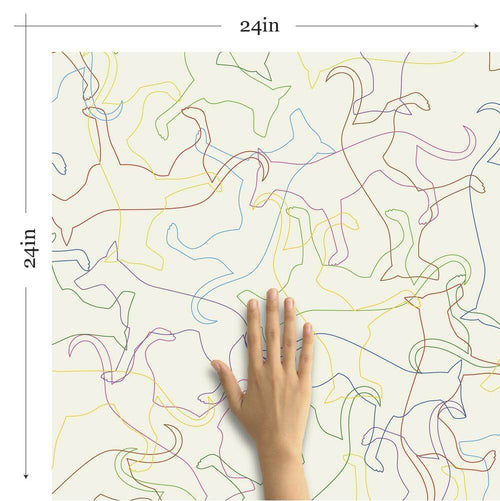 Off White Lines Animal Removable Wallpaper 4342| Walls By Me