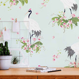 vintage color palette of muted blue and pink removable wallpaper