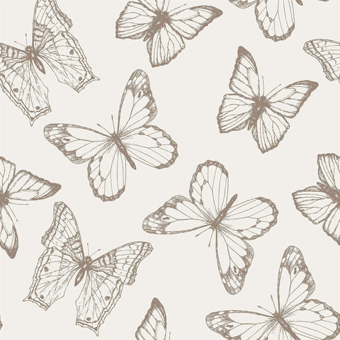Tan Botanical Animal Removable Wallpaper 7507| Walls By Me