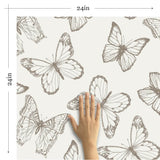 Tan Botanical Animal Removable Wallpaper 7507| Walls By Me