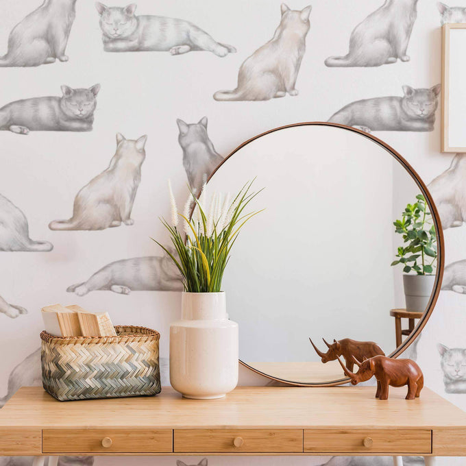 cat print removable wallpaper for home office