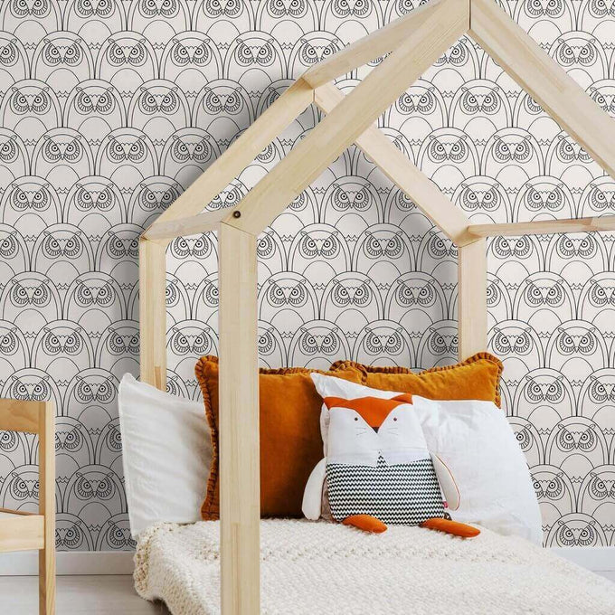 White Owl Animal Removable Wallpaper 6007| Walls By Me