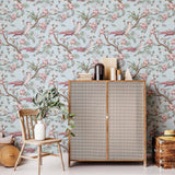Blue Botanical Peel and Stick Removable Wallpaper
