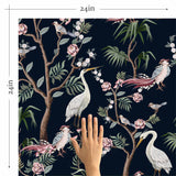 Black and White Birds Peel and Stick Removable Wallpaper