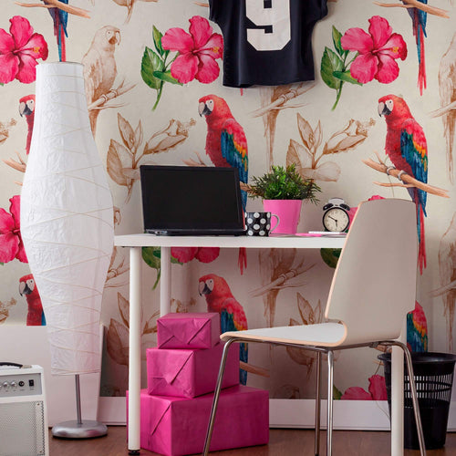 Red and Tan Bird Animal Removable Wallpaper 2321| Walls By Me