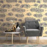 Tan and Blue Global Animal Removable Wallpaper 0159| Walls By Me