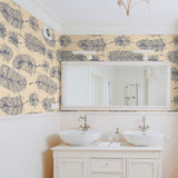 Tan and Blue Global Animal Removable Wallpaper 0159| Walls By Me