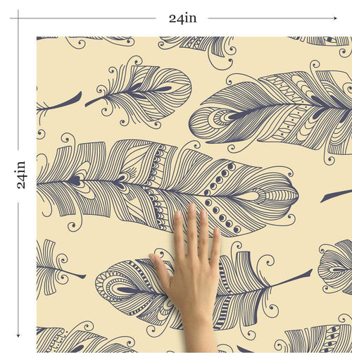 Tan and Blue Global Animal Removable Wallpaper 0159| Walls By Me