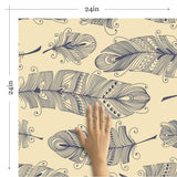 Tan and Blue Global Animal Removable Wallpaper 0159| Walls By Me