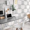 White and Black Fox Animal Peel and Stick Removable Wallpaper